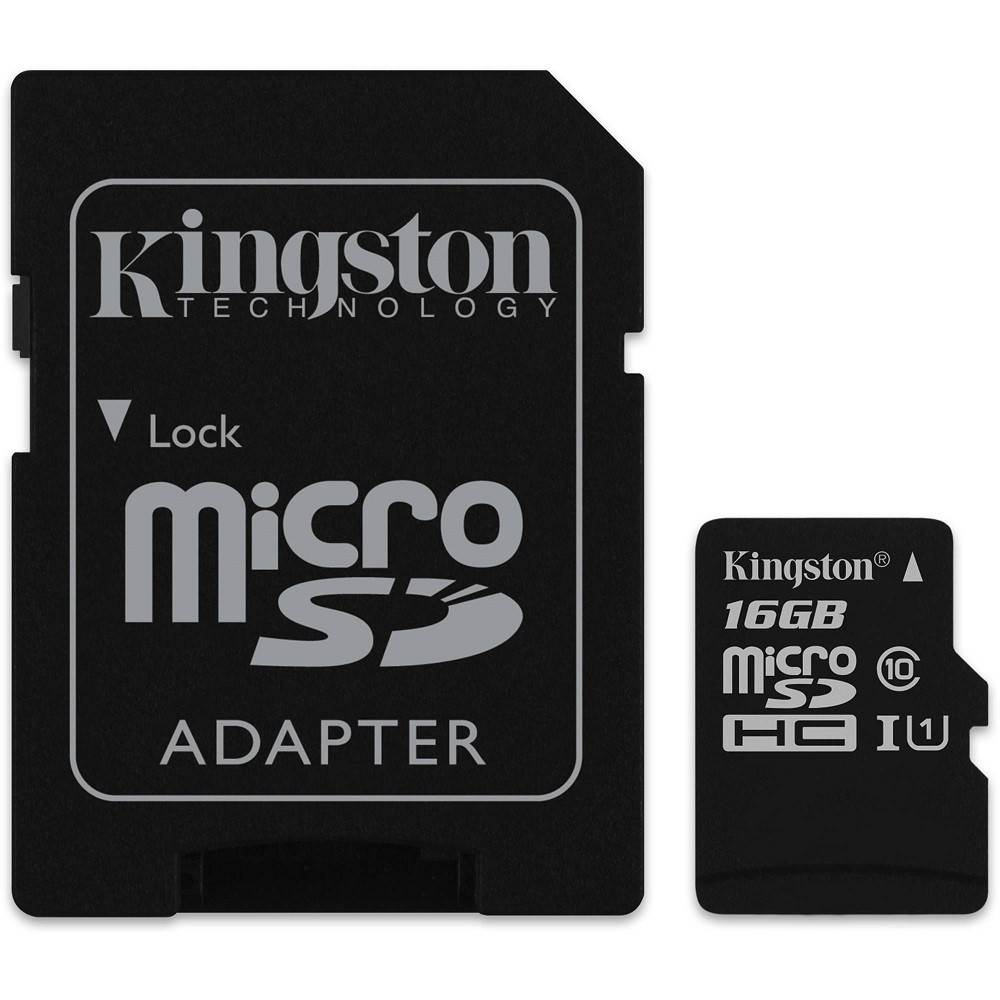 Thẻ nhớ micro SDHC Kingston 16GB class 10 kèm Adapter  tặng đầu đọc thẻ (ngẫu nhiên)- Hãng phân phối chính thức