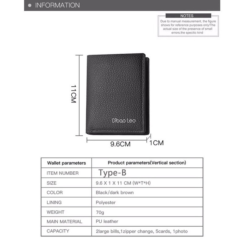 Cloves Ví Da Ngắn Gập Đôi Thời Trang Lịch Lãm Cho Nam