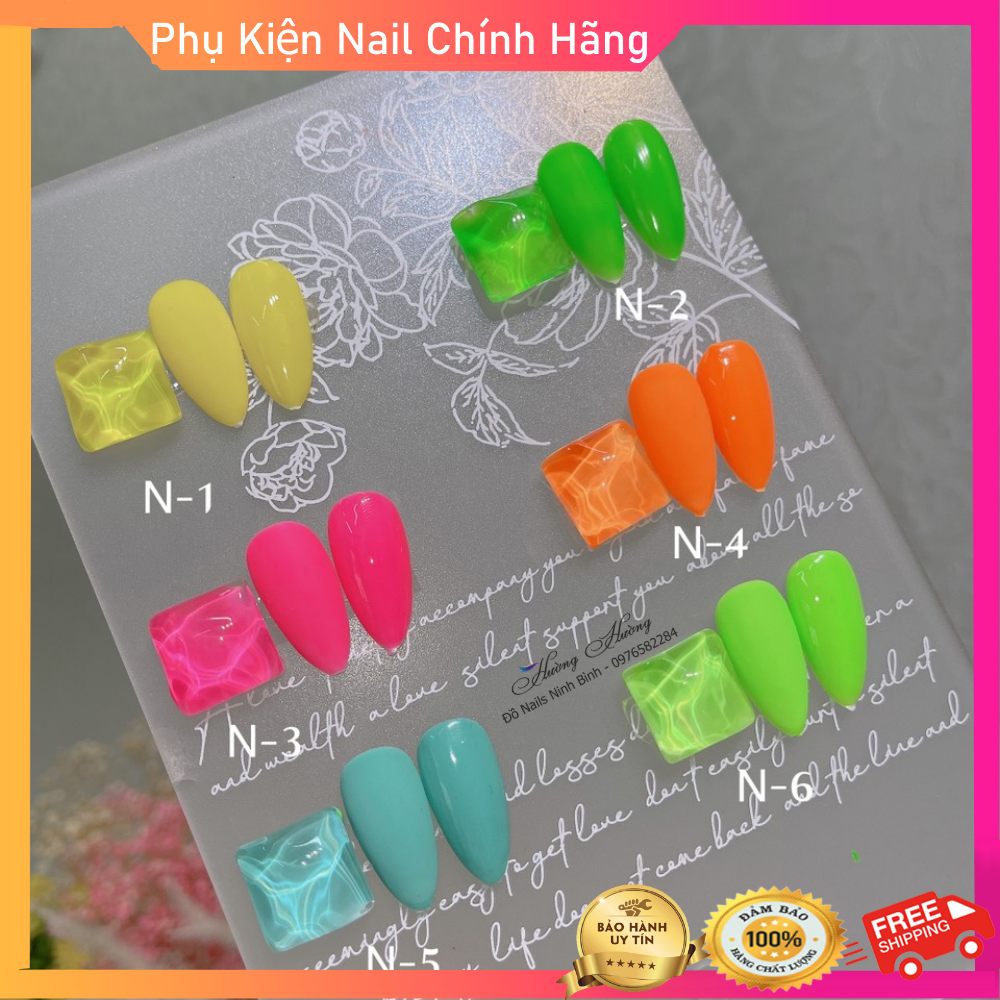 Set sơn gel màu Neon, màu dạ quang Chọn Lẻ màu hót 2021