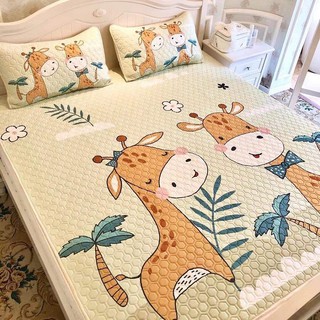 Chiếu cao su non họa tiết 5D chần trám cao cấp tặng kèm 2 vỏ gối - hình các mẫu hươu