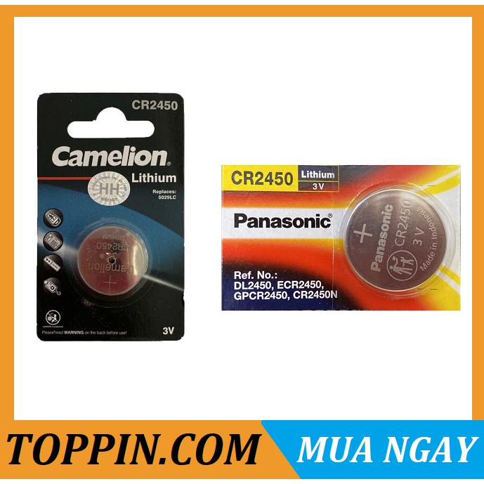 [TOPPIN] Pin CR2450 Panasonic Lithium 3V - Pin CR2450 Camelion