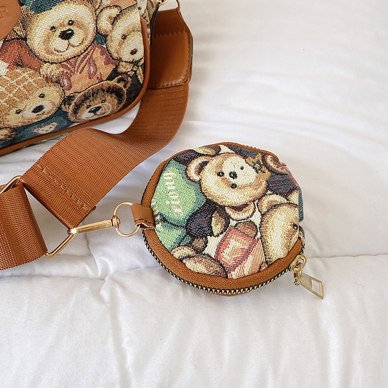 Túi Đeo Chéo Mini Hình Gấu Dễ Thương Cho Nữ