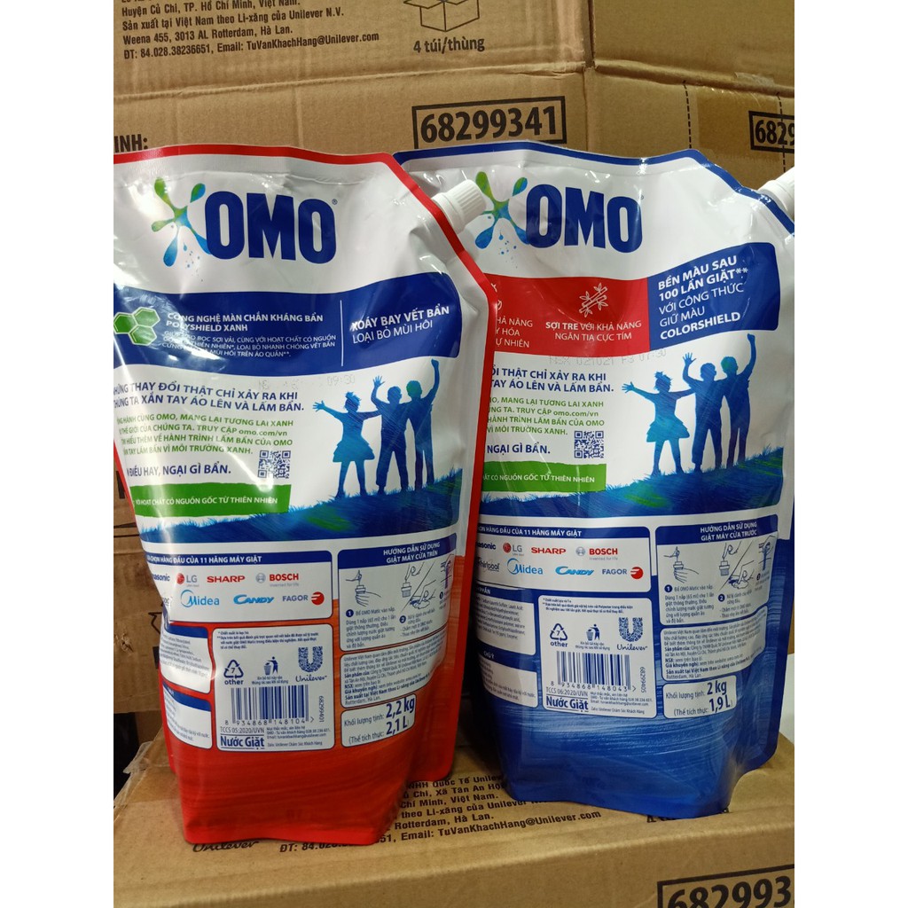 [HCM] Nước giặt Omo Matic cho máy giặt cửa trên/cửa trước túi 2.2kg / 2kg