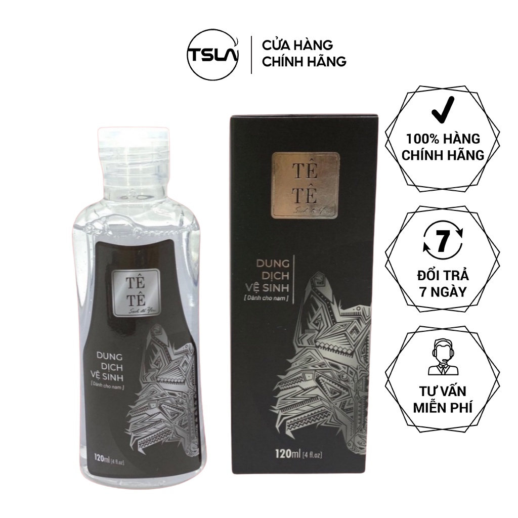 Dung dịch vệ sinh Nam Tê Tê Men 120ml - sạch sẽ, khô ráo, hết ngứa làm sáng an toàn cho vùng da nhạy cảm