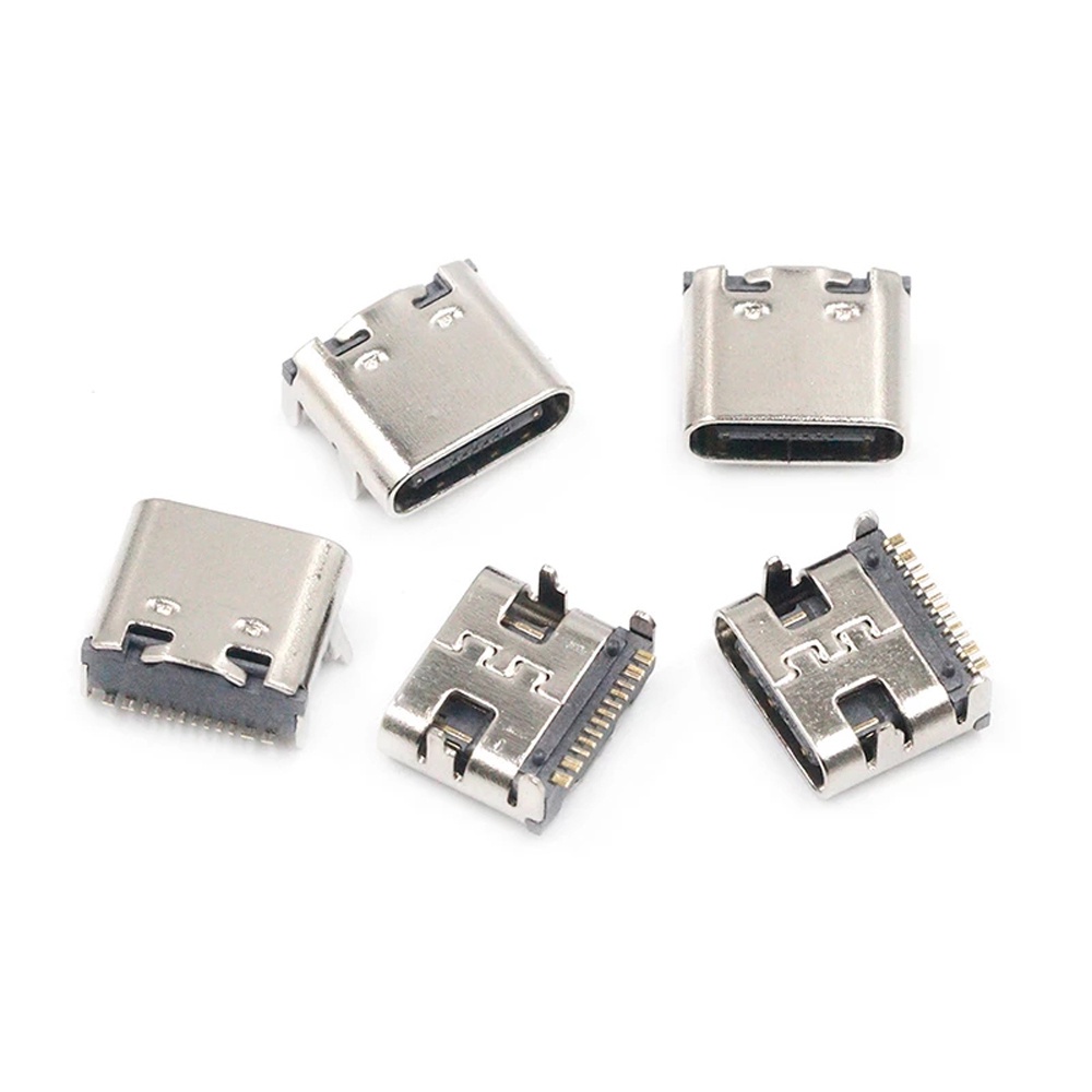 GLENES Đầu nối sạc USB Type-C 16 chấu PCB Micro USB-3.1 cho đầu nối điện thoại cổng female