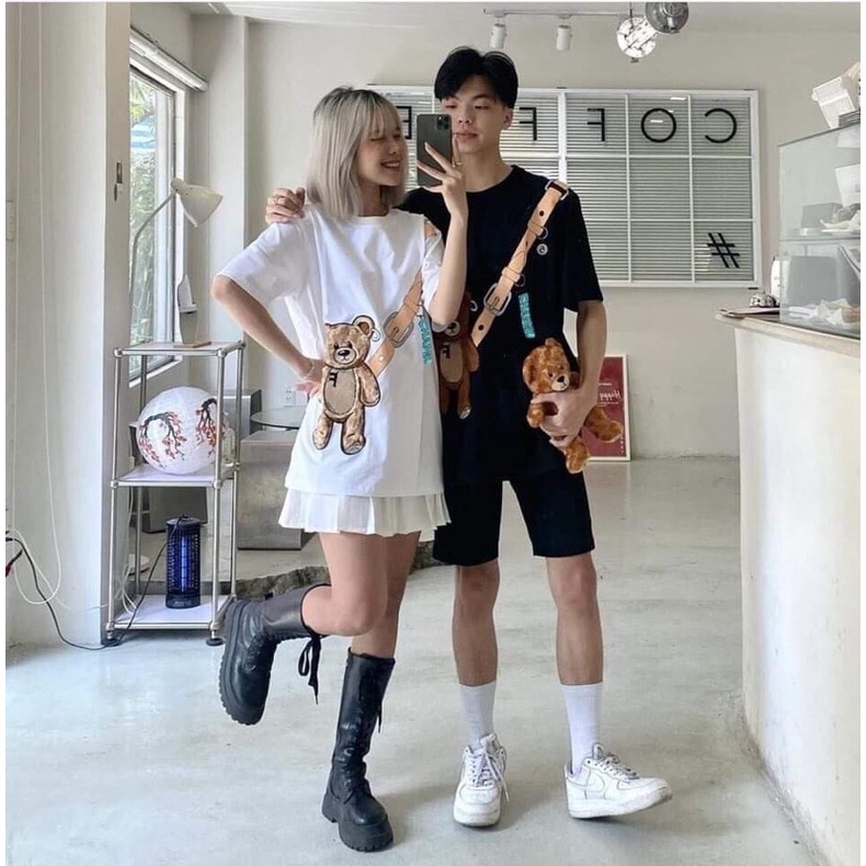Áo thun tay lỡ Unisex from rộng vải cotton co dãn - áo phông nam nữ  Story phong cách Ulzzang