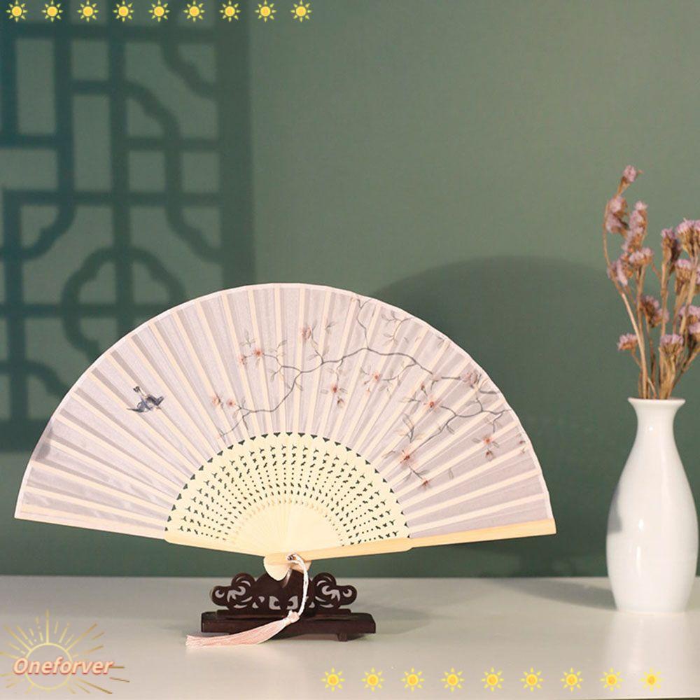 Quạt Xếp Cầm Tay Bằng Tre Và Lụa Phong Cách Trung Hoa