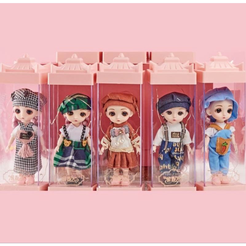 BÚP BÊ  CUTE CÓ ĐÈN LED KÈM HỘP MICA TRONG SUỐT