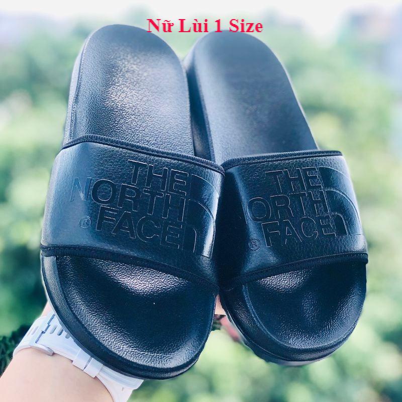 Dép unisex ❤️FREESHIP + Hộp❤️ dép the north face quai ngang thể thao nam nữ in chữ nổi, để ip siêu bền, chống trơn, Đen