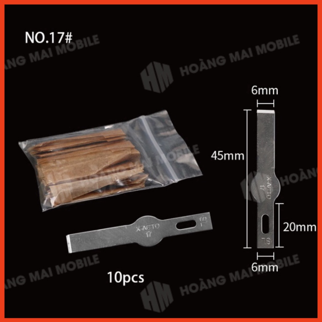 Lưỡi dao số 17 đầu bằng cạo keo, cậy lưng kính iP