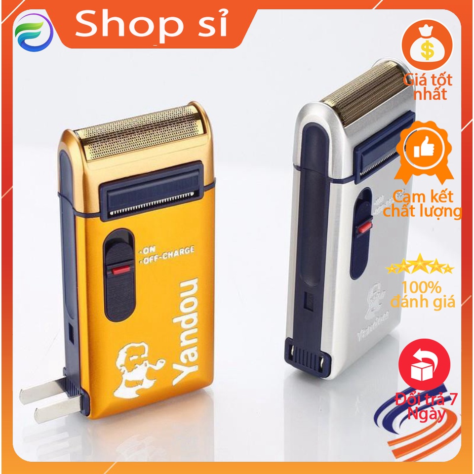 Máy Cạo Râu Pin Sạc Nhỏ Gọn Kèm Bao Da - Yandou - Sản Phẩm Cạo Khô Yandou/Máy Cạo Râu Gia Đình/Máy Cạo Khô Cho Tiệm Tóc