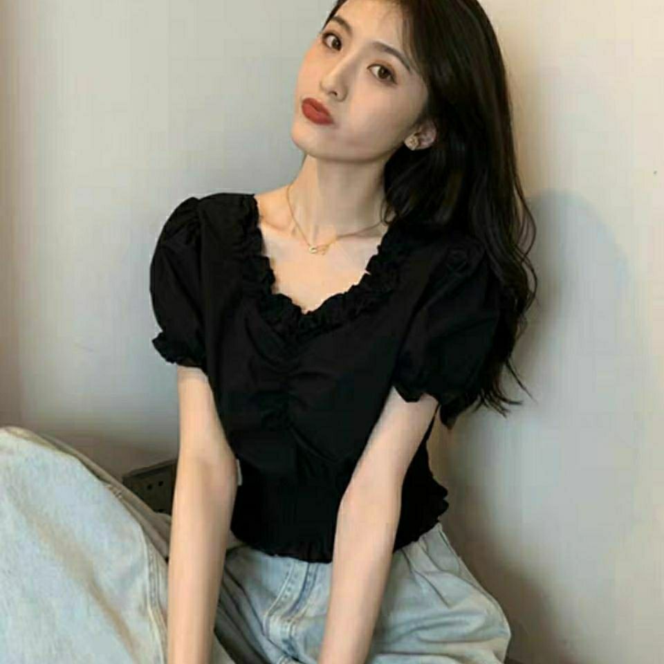 Áo croptop Cổ Chữ V Tay Phồng Thời Trang Dành Cho Nữ 2022 JL-TX-205