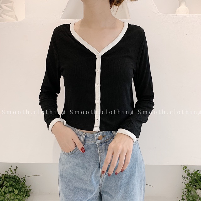 Áo cardigan mỏng kẻ viền | BigBuy360 - bigbuy360.vn