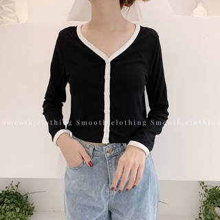Áo cardigan mỏng kẻ viền