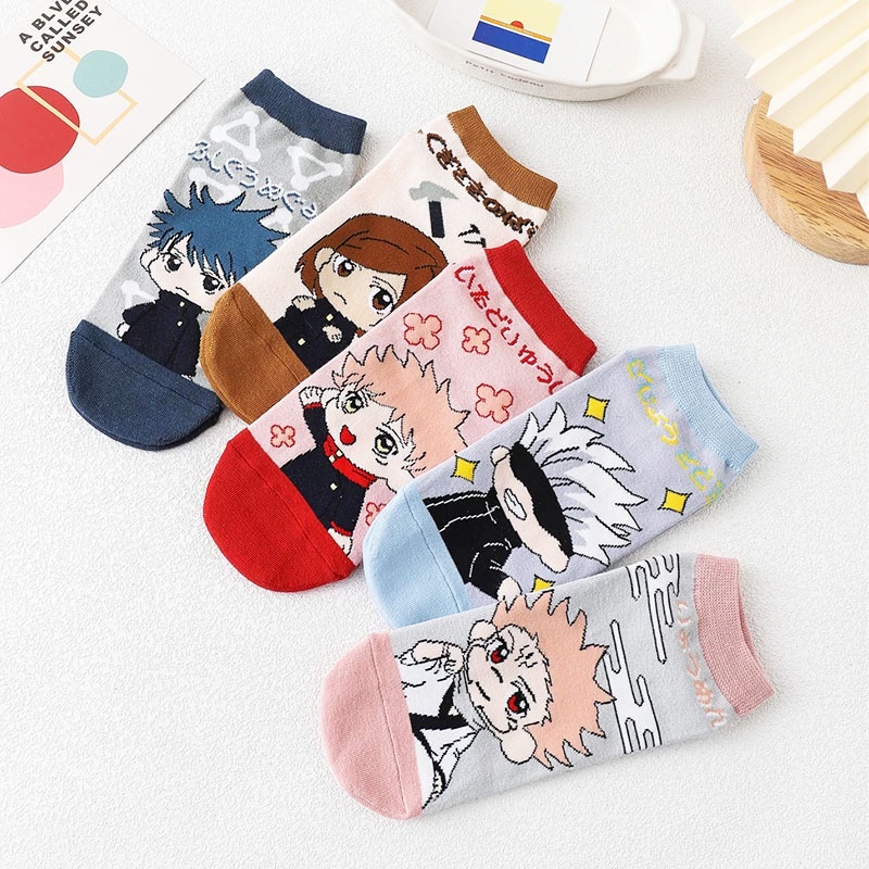 Vớ cotton có hình nhân vật fushiguro megumi itadori yuji gojo satoru