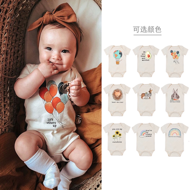 Bộ Áo Liền Quần Tay Ngắn In Hoạt Hình One Piece Thời Trang Mùa Hè Xinh Xắn Cho Bé Sơ Sinh