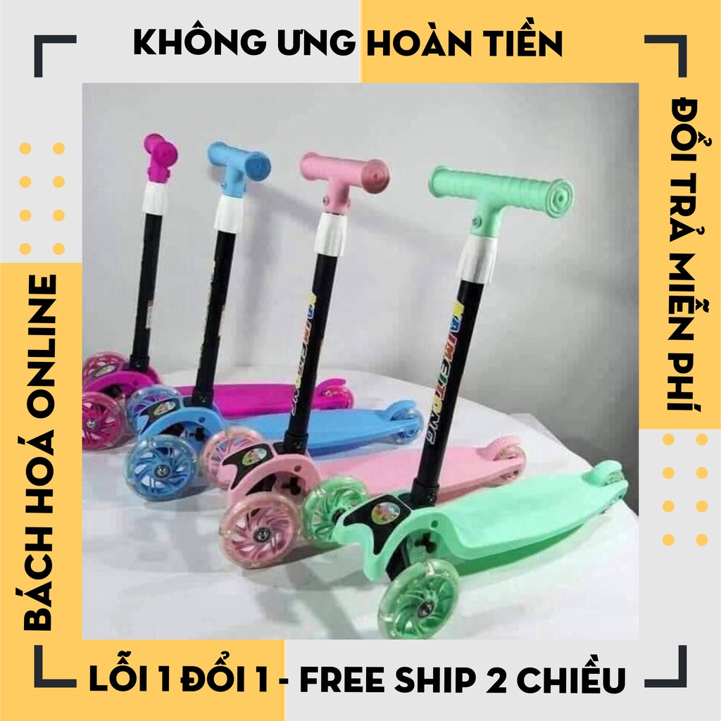 [Hàng Loại 1] Xe trượt scooter có bánh phát sáng có thể gập gọn dễ mang theo cho bé