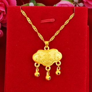 Mặt Dây Chuyền Mạ Vàng Hình Ổ Khóa Xinh Xắn Dành Cho Bé