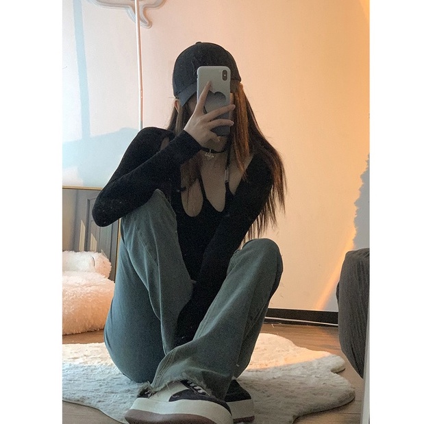 Quần Jeans Nữ Lưng Cao Ống Loe Thời Trang