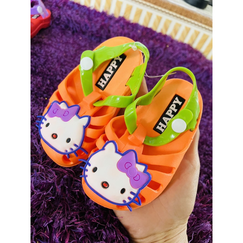 Dép Tập Đi Kitty Cho Bé Gái , Sandal Dọ Nhựa Siêu Mềm ,Êm (Xả Hàng ) Size 18-23 4 Màu 1223