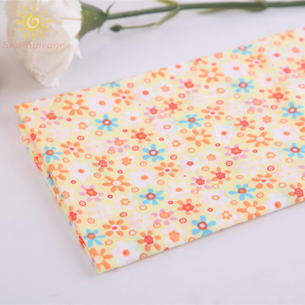 Set 7 Tấm Vải Cotton 25x25cm In Họa Tiết Hoa Dùng May Vá