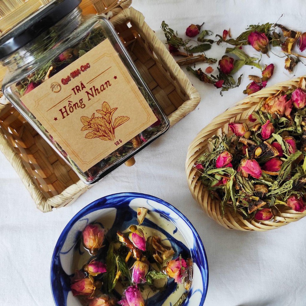 Trà hoa thảo mộc, hoa cúc, hồng, nhài, đậu biếc sấy khô thanh nhiệt, giảm cân, ngủ ngon QUÊ MỘT CỤC 50g (handmade)) | BigBuy360 - bigbuy360.vn