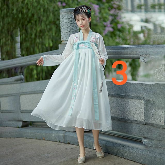 Bộ đồ cổ trang Hán Nguyên thêu hoa tinh tế tông hồng, phối lớp voan trắng thêu cực đẹp