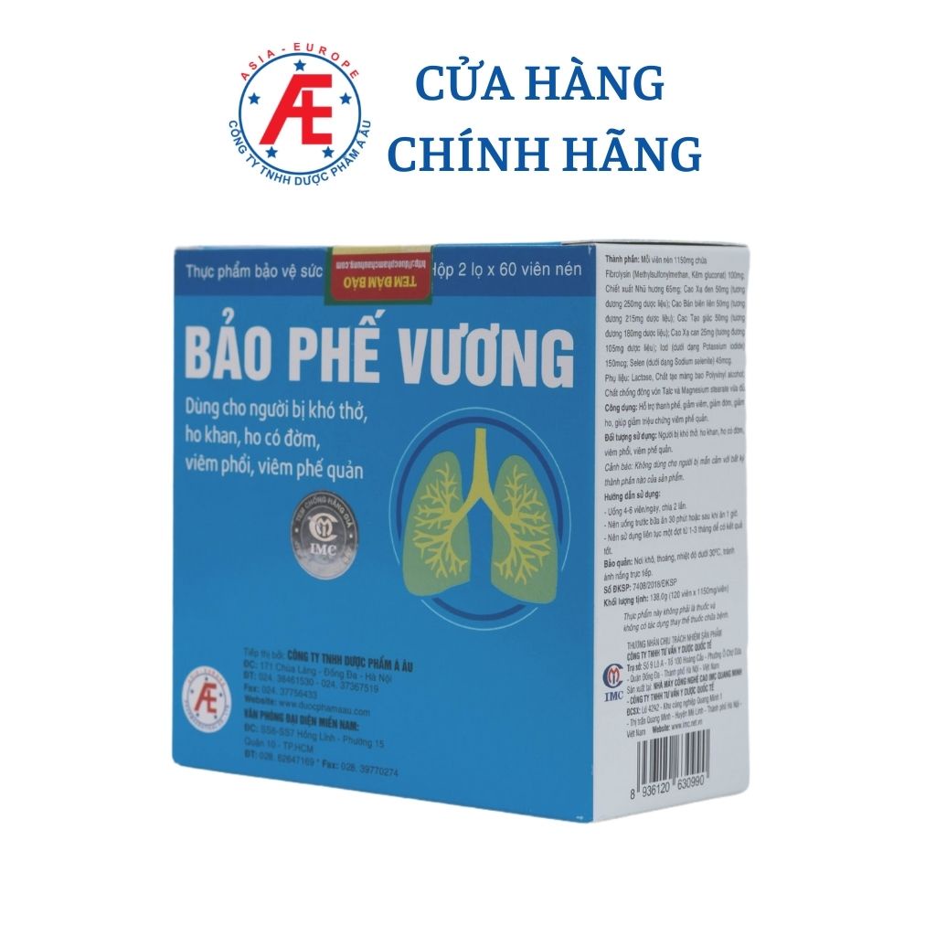 Bảo phế vương hỗ trợ giảm ho có đờm hộp 120 viên DƯỢC PHẨM Á ÂU