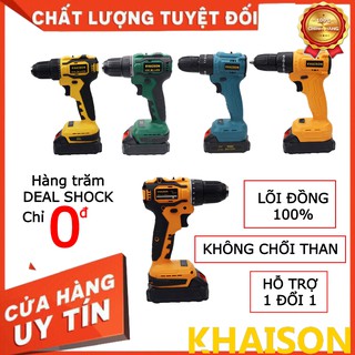 Máy khoan pin đa năng không chổi than có búa đầu 10mm autolock Khaison
