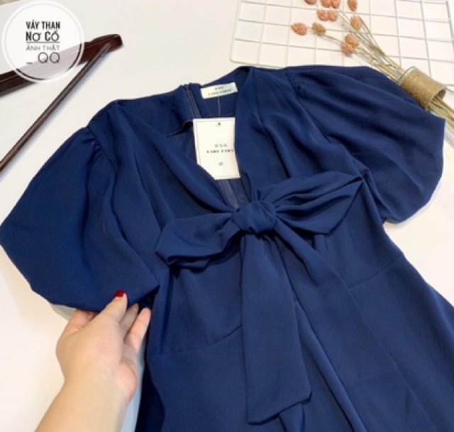 Váy cổ V buộc nơ ngực cho nữ | BigBuy360 - bigbuy360.vn