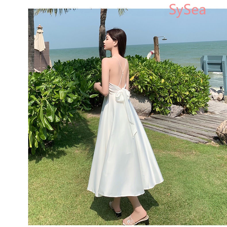 Đầm Hai Dây Cổ Chữ V Thời Trang Mùa Hè Quyến Rũ Cho Nữ