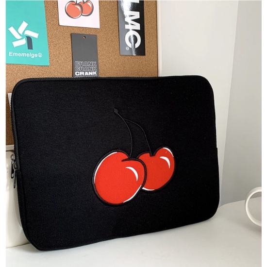 Túi đựng laptop họa tiết thêu cherry xinh xắn 10/ 11/ 13/ 15 inch