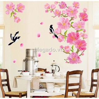 Decal hoa đào sắc xuân A439