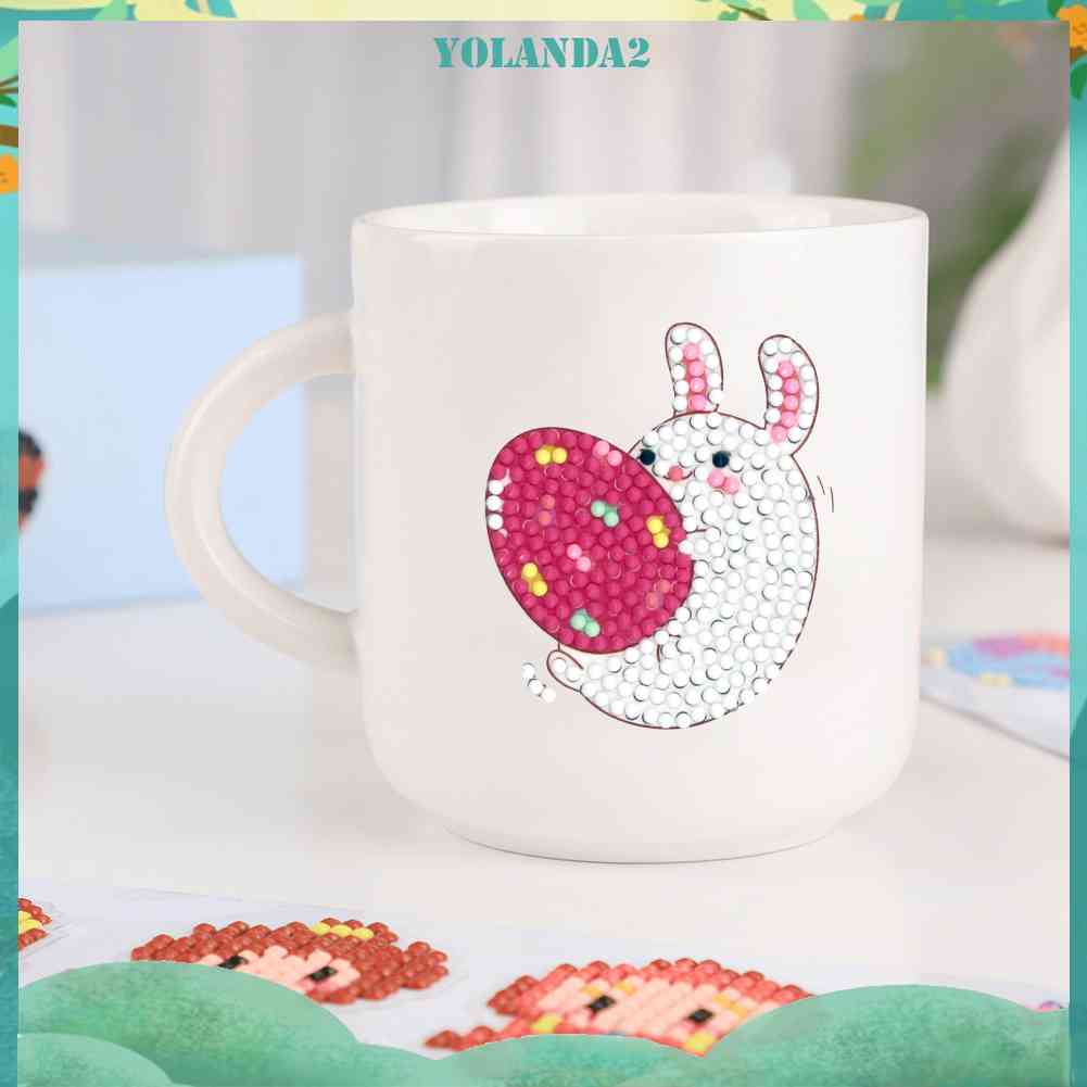 Set 8 Tranh Đính Đá DIY Hình Thỏ Hoạt Hình Đáng Yêu Dành Cho Trẻ Em