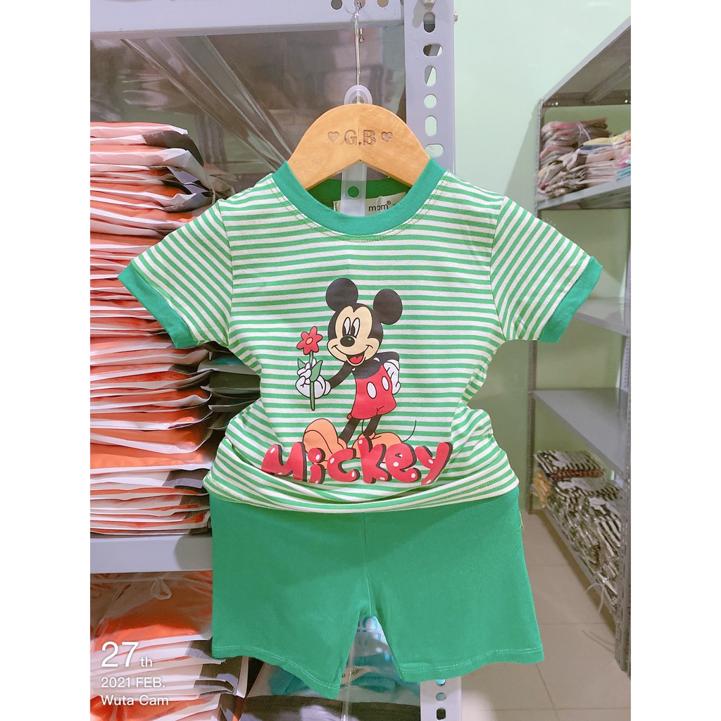 [MINKY MOM] - Bộ Cộc Tay SỌC THUN LẠNH In Hình Nhân Vật Hoạt Hình Cho Bé Siêuuu cưnggg TN-IN26