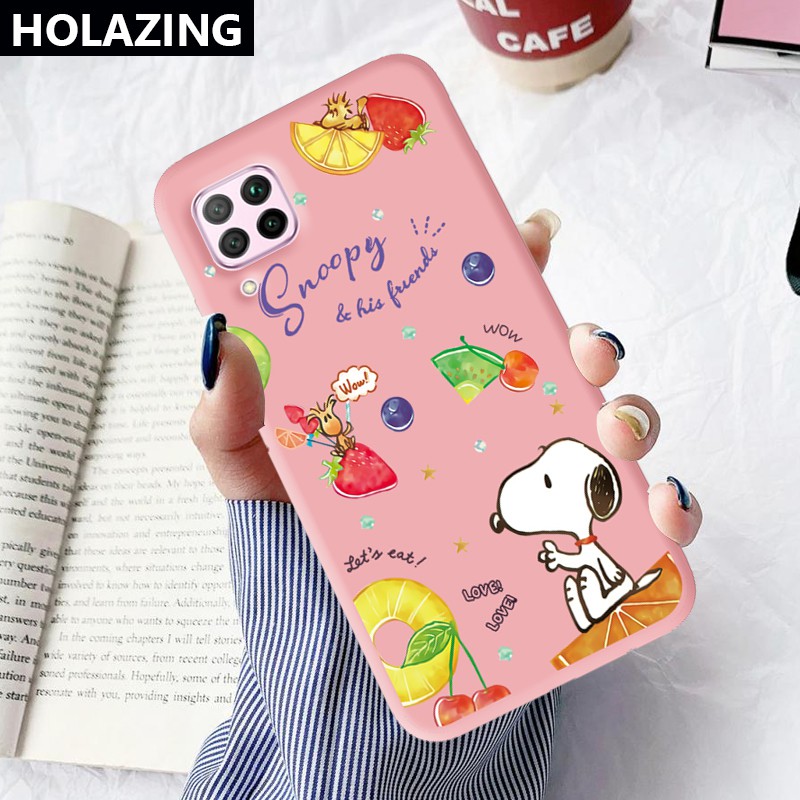 Ốp điện thoại silicon dẻo họa tiết hoạt hình Snoopy màu kẹo dễ thương cho Huawei Nova 7i Nova 5T 3i 4E 3E