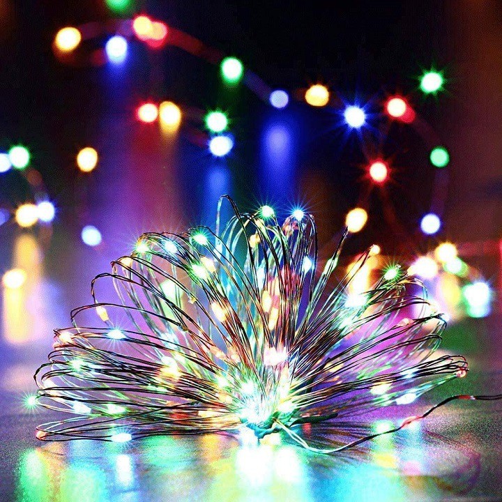 Đèn năng lượng mặt trời led dây đom đóm 200 led 22m, mẫu 2023 có thể sạc bằng điện