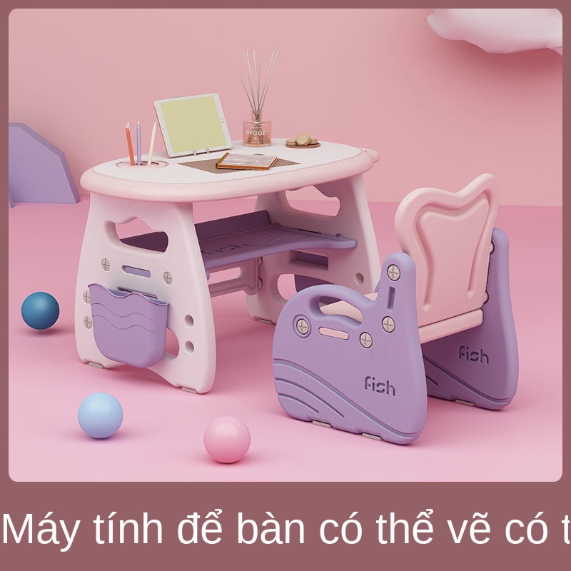 Bộ bàn ghế trẻ em, bàn học nhỏ mẫu giáo, trò chơi học tập