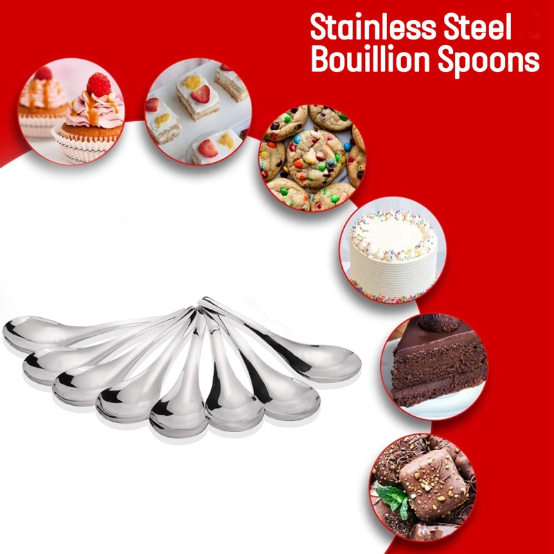 Bộ 8 Muỗng Súp Bằng Thép Không Gỉ Dày Chịu Được Sức Nặng