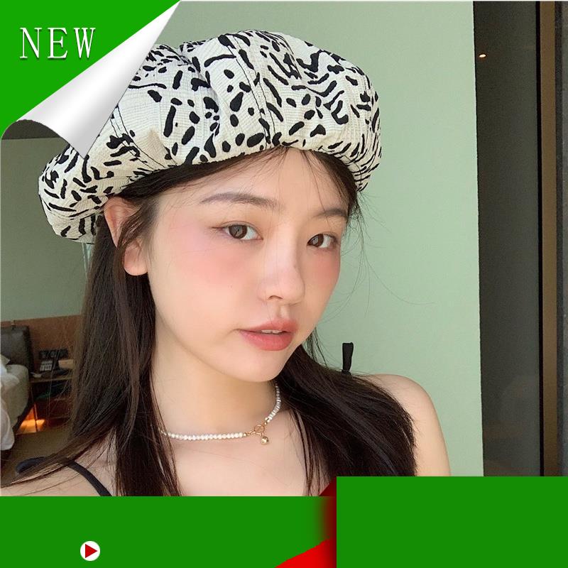 Mũ Beret vải Canvas màu trắng phong cách Hàn quốc xinh xắn cho nữ