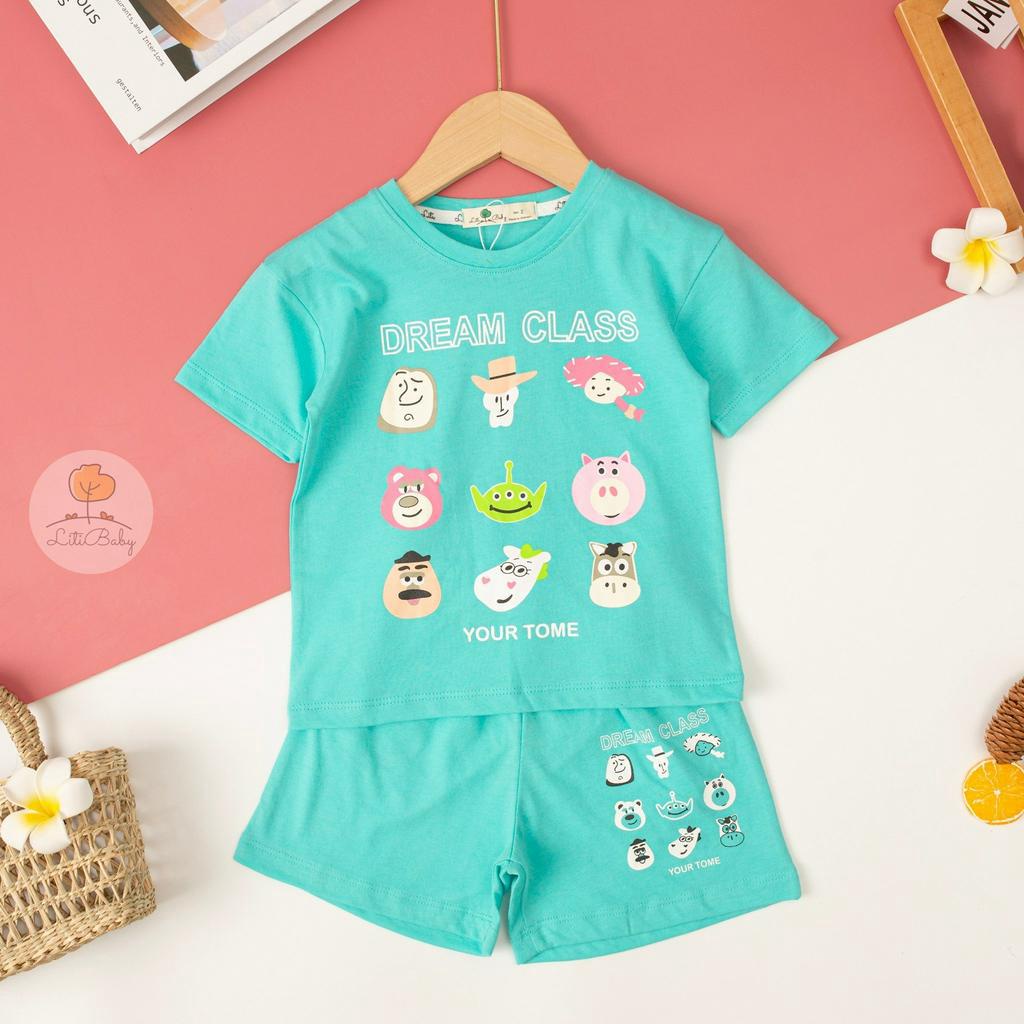Bộ thun cộc tay cho bé gái 10-23kg hãng LITIBABY . Chất cotton siêu mềm mát