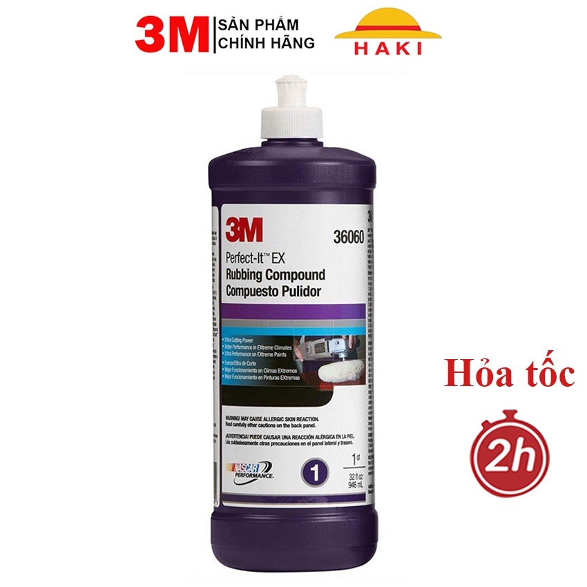 Xi đánh bóng ô tô bước 1 3M PN36060 3M PERFECT-IT EX RUBBING COMPOUND – dung dịch đánh bóng xe ô tô nắp giật tiện lợi