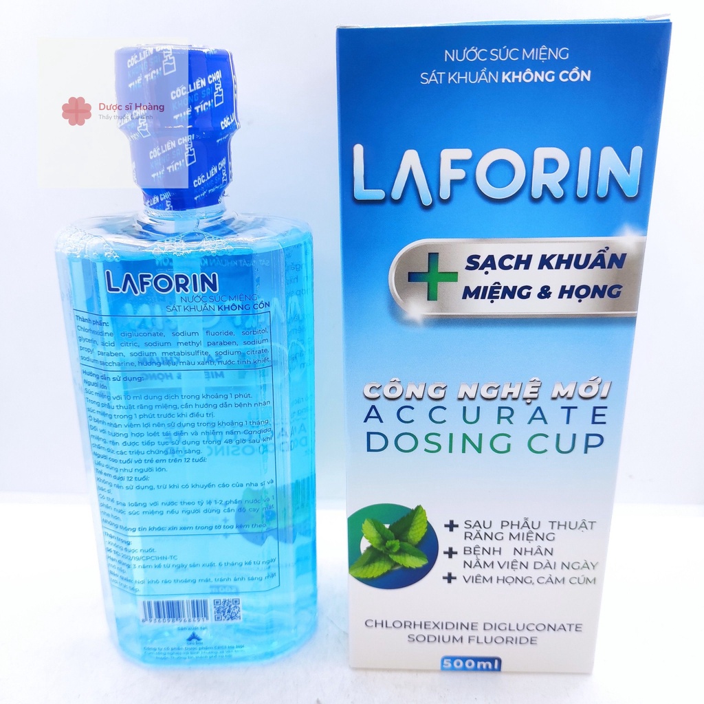 Nước súc miệng sát khuẩn răng miệng Laforin chai 500ml