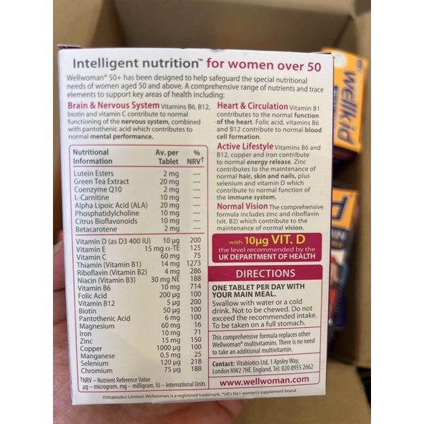 Vitamin wellwoman 50+ hàng Vitabiotics UK