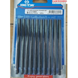 Mũi xiết vít lục giác H6 dài 110mm Kingtony 711106H (vĩ 10 cây)