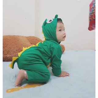 Áo dài liền thân dài tay hình con vật có mũ ngộ nghĩnh cho bé 5-15kg, vải cotton mềm, co giãn -BD68