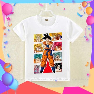 Áo thun trẻ em màu trắng in hình Songoku - Cotton Thái M2376