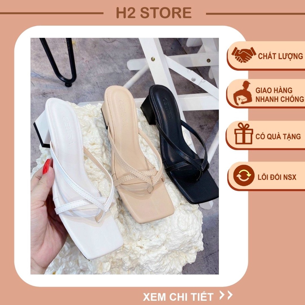 Gót kẹp chữ A H2STORE gót 3cm đơn giản dễ thương.