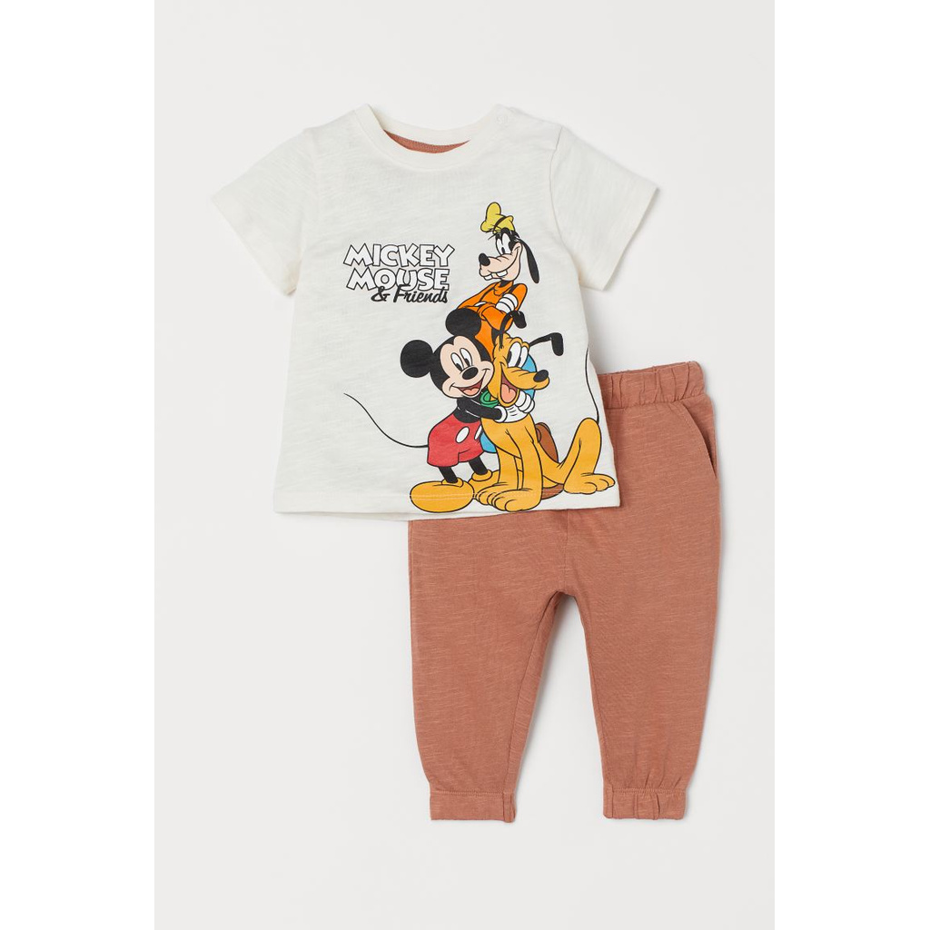Set quần áo mickey nâu HM H&M_hàng chính hãng authentic