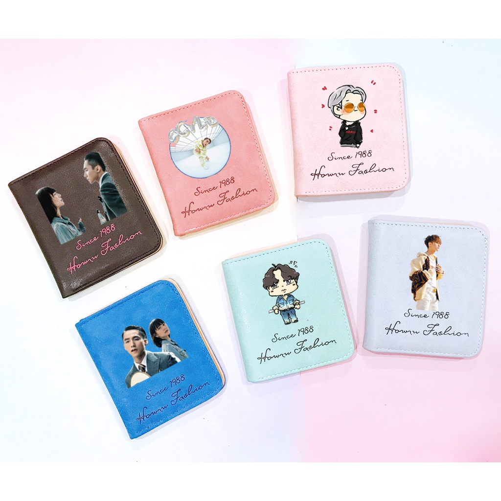 Ví sơn tùng da lộn dạng ngắn VLNI21 bóp cầm tay mtp thần tượng idol